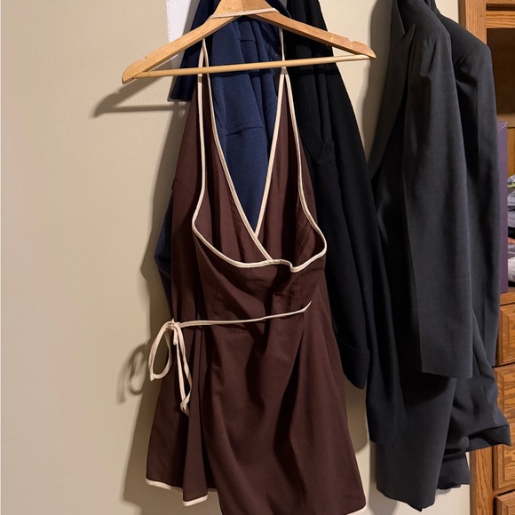 Showpo Chocolate Brown Top with Cream Accents - Picture 2 of 3